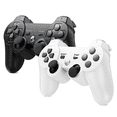 thumbnail image 1 of RetroFam 2 Pack Wireless Controller compatible for Playstation PS3 Console, White and Black, 1 of 5