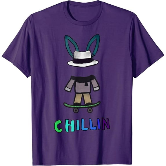 RetroMada Skater Roblox T-Shirt, Gamer Gift, Purple Color, Size S