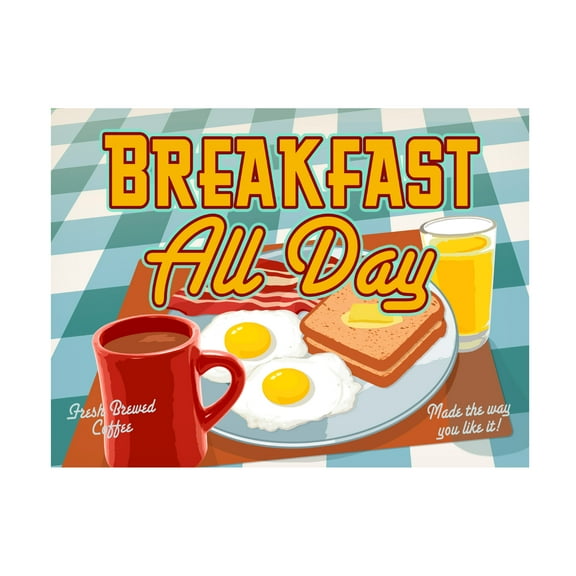 RetroPlanet 'Breakfast All Day' Canvas Art