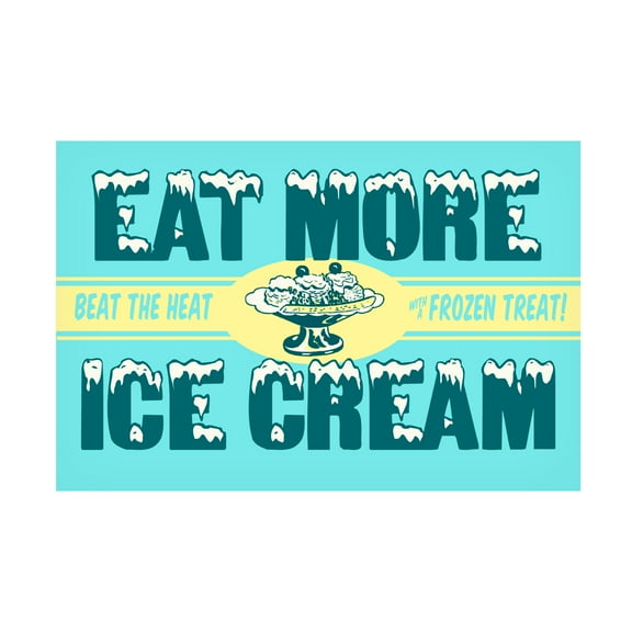 RetroPlanet 'Eat More Ice Cream 1' Canvas Art
