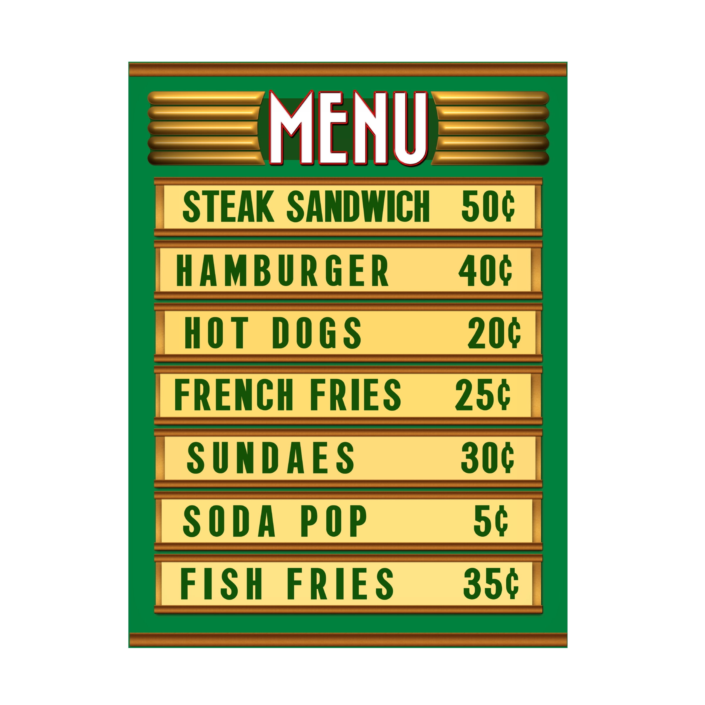 RetroPlanet 'Green Burger Joint Menu' Canvas Art