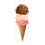 RetroPlanet 'Ice Cream Cone 3 Scoops' Canvas Art