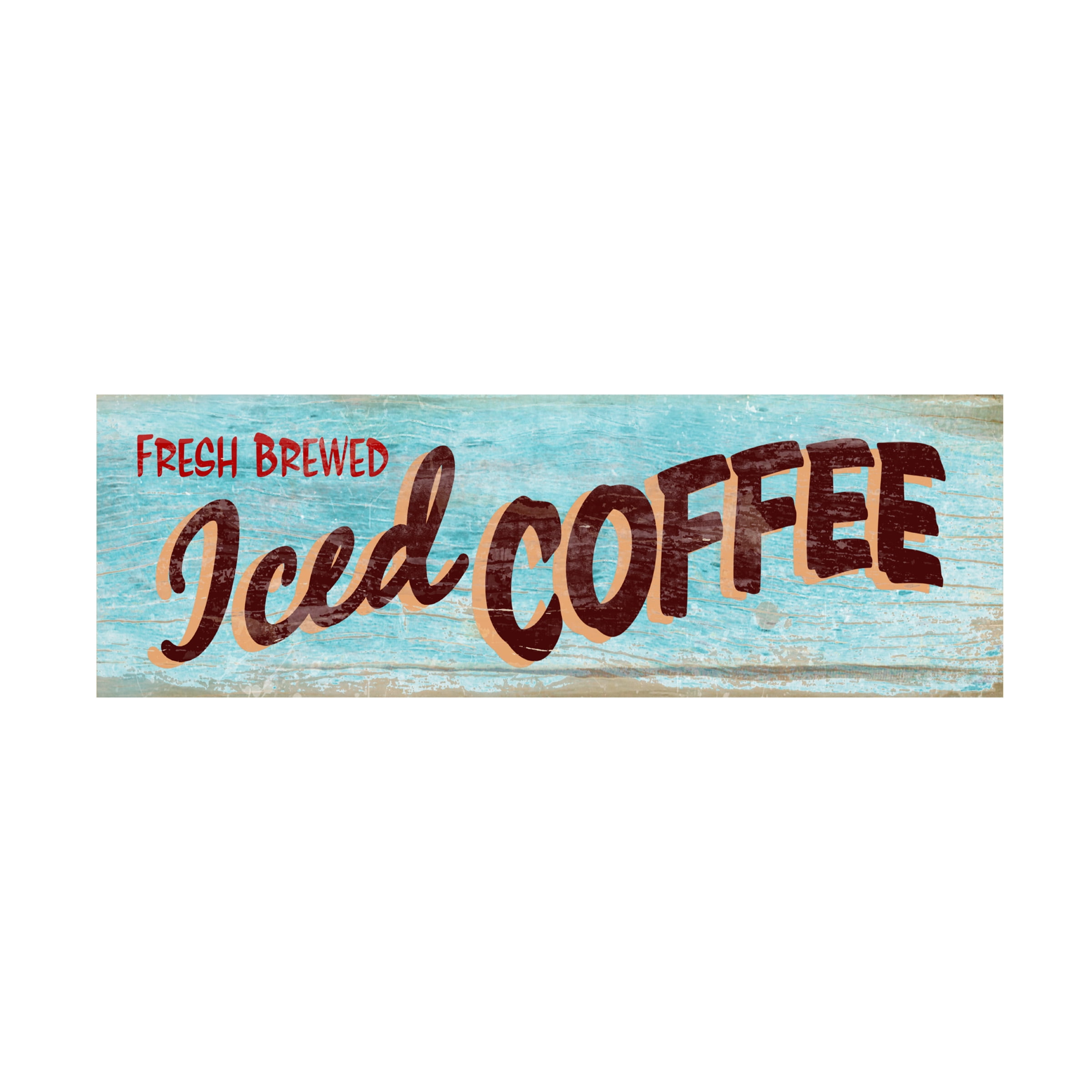 Retro Light Blue and Brown Canvas Art Sign