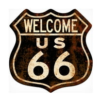 RetroPlanet 'Route 66 Distressed Welcome' Canvas Art