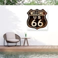 thumbnail image 1 of RetroPlanet 'Route 66 Distressed Welcome' Outdoor All-Weather Wall Decor, 1 of 3