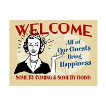 RetroPlanet 'Welcome Guests Bring Happiness' Canvas Art