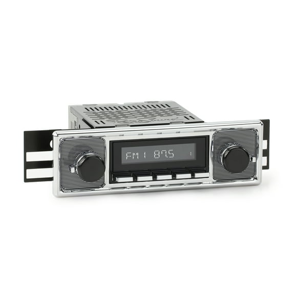 RetroRadio Compatible with 1955-66 Mercedes-Benz 220 with Pinstripe/Chrome Faceplate Features Include Bluetooth, HD, SiriusXM Ready, AM/FM LBC-M4-308-509-40-80M26