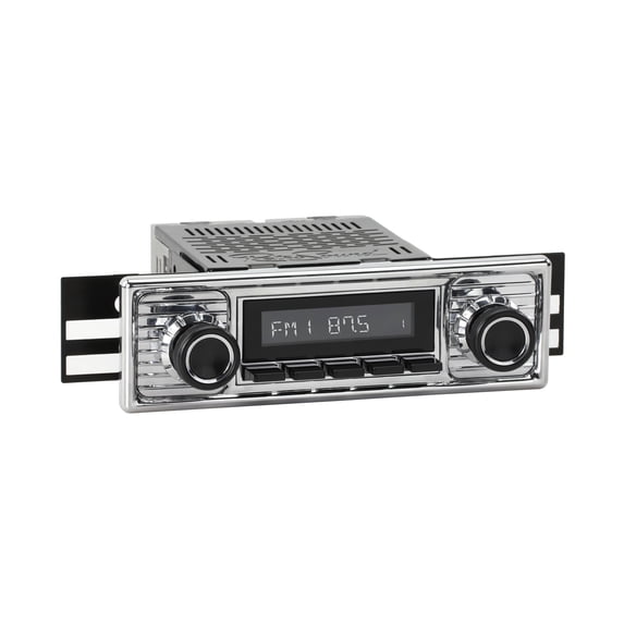 RetroRadio Compatible with 1963-69 Mercedes-Benz 230 Series with Chrome Faceplate Features Include Bluetooth, HD, SiriusXM Ready, AM/FM LCB-M4-308-309-39-78M19