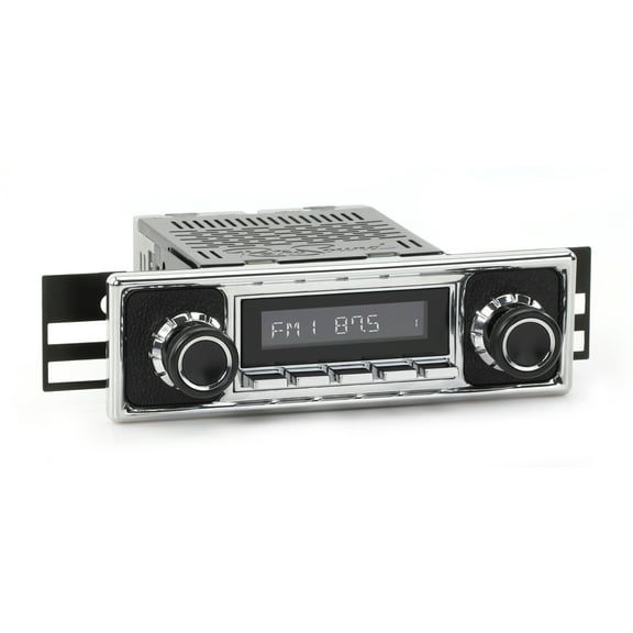 RetroRadio Compatible with 1964-72 Mercedes-Benz 600 with Black Pebbled/Chrome Faceplate Features Include Bluetooth, AUX, AM/FM LAC-M1-308-409-39-78M17