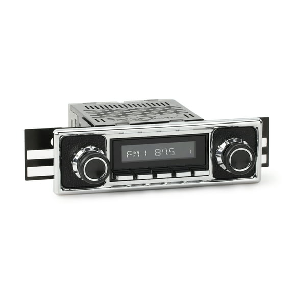 RetroRadio Compatible with 1964-72 Mercedes-Benz 600 with Black Pebbled/Chrome Faceplate Features Include Bluetooth, USB, AM/FM HBC-M2-308-409-39-78M17