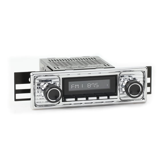 RetroRadio Compatible with 1955-63 Mercedes-Benz 180 with Chrome Faceplate Features Include Bluetooth, AUX, AM/FM LABC-M1-308-309-39-78M31