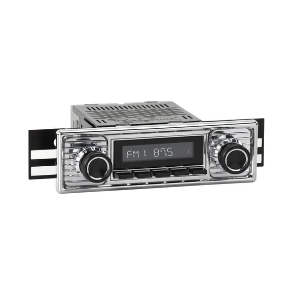 RetroRadio Compatible with 1955-65 Mercedes-Benz 190 with Chrome Faceplate Features Include Bluetooth, AUX, AM/FM LACB-M1-308-309-39-78PM4