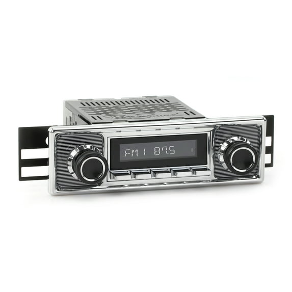 RetroRadio Compatible with 1955-66 Mercedes-Benz 220 with Pinstripe/Chrome Faceplate Features Include Bluetooth, USB, AM/FM HC-M2-308-509-39-78M26