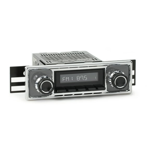 RetroRadio Compatible with 1964-72 Mercedes-Benz 600 with Pinstripe/Chrome Faceplate Features Include Bluetooth, AUX, AM/FM LAB-M1-308-509-39-78M4