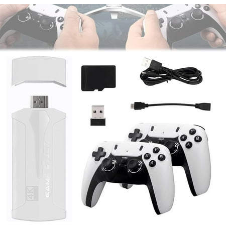 RetroStick 4K - 40,000 Retro Games Console, Retro 4k Gaming Stick, Plug and Play Video Game Stick Wireless Controllers, with 2 x 2.4GHz Wireless Controller (128G 40000+ Games)