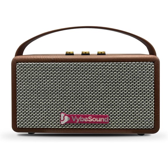 RetroVybe Mini, Portable Bluetooth Speaker, Brown