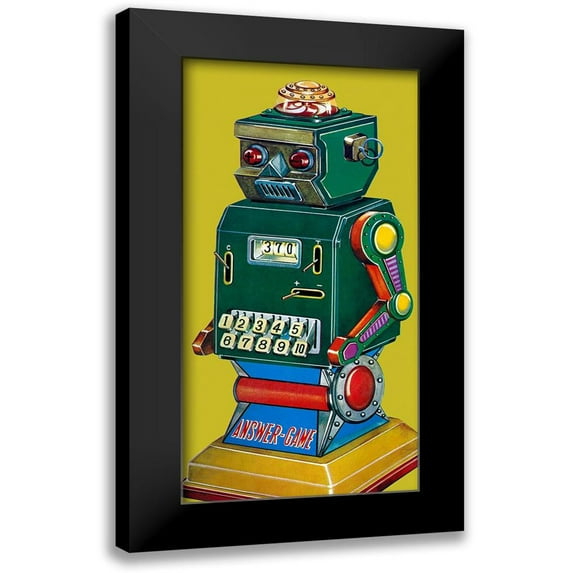 Retrobot 11x18 Black Modern Framed Museum Art Print Titled - Answer Game Robot