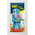 thumbnail image 1 of Retrobot 11x18 White Modern Wood Framed Museum Art Print Titled - Mechanical Walking Robot with Spark, 1 of 4
