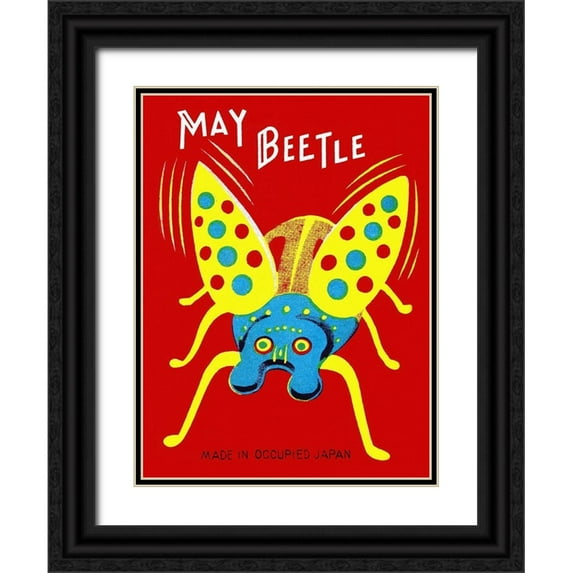 Retrobot 12x14 Black Ornate Wood Framed with Double Matting Museum Art Print Titled - May Beetle