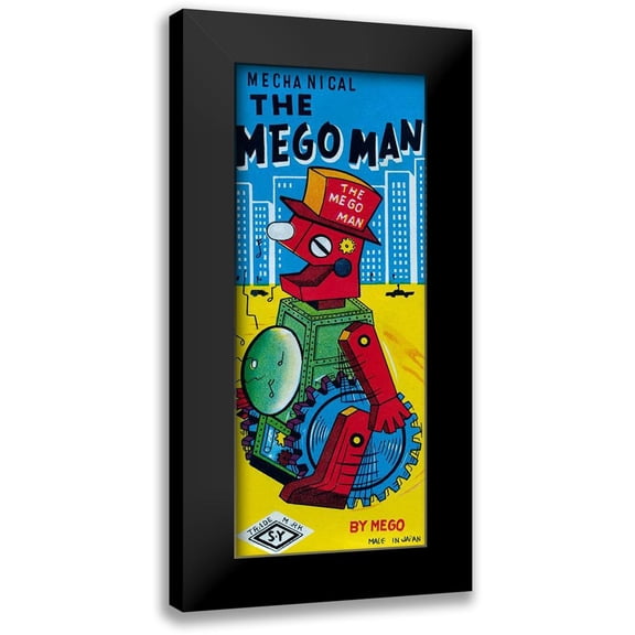 Retrobot 12x24 Black Modern Framed Museum Art Print Titled - The Megoman