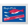 thumbnail image 1 of Retrobot 14x11 White Modern Wood Framed Museum Art Print Titled - Magic Fish, 1 of 4