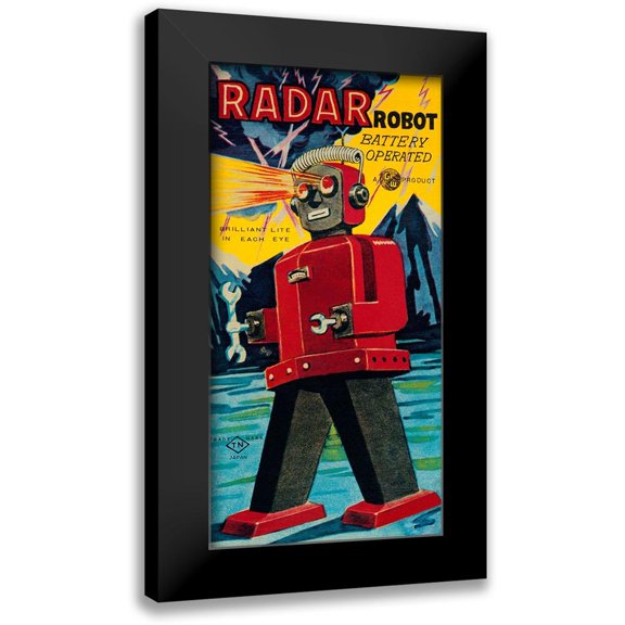 Retrobot 14x24 Black Modern Framed Museum Art Print Titled - Radar Robot