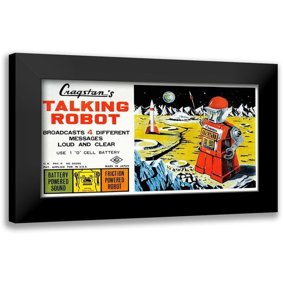 Retrobot 14x9 Black Modern Framed Museum Art Print Titled - Cragstan Talking Robot