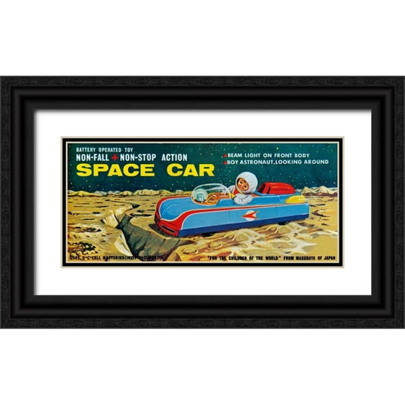 Retrobot 18x10 Black Ornate Wood Framed with Double Matting Museum Art Print Titled - Space Car