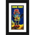 thumbnail image 1 of Retrobot 18x32 Black Ornate Wood Framed with Double Matting Museum Art Print Titled - Engine Robot, 1 of 4