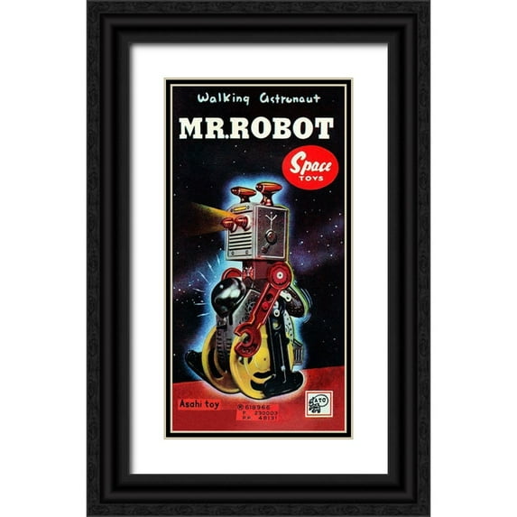 Retrobot 18x32 Black Ornate Wood Framed with Double Matting Museum Art Print Titled - Mr. Robot