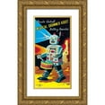 thumbnail image 1 of Retrobot 18x32 Gold Ornate Wood Framed with Double Matting Museum Art Print Titled - Musical Drummer Robot, 1 of 4