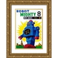 thumbnail image 1 of Retrobot 23x32 Gold Ornate Wood Framed with Double Matting Museum Art Print Titled - Robot Mighty 8 with Magic Color, 1 of 4