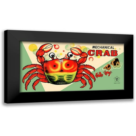 Retrobot 24x14 Black Modern Framed Museum Art Print Titled - Mechanical Crab