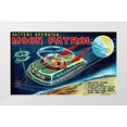 thumbnail image 1 of Retrobot 24x16 White Modern Wood Framed Museum Art Print Titled - Battery Operated Moon Patrol XT-978, 1 of 4