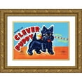 thumbnail image 1 of Retrobot 32x23 Gold Ornate Wood Framed with Double Matting Museum Art Print Titled - Wind Up Clever Puppy, 1 of 4