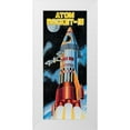 thumbnail image 1 of Retrobot 8x14 White Modern Wood Framed Museum Art Print Titled - Atom Rocket-15, 1 of 4