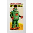thumbnail image 1 of Retrobot 9x14 White Modern Wood Framed Museum Art Print Titled - Mechanical Mighty Robot, 1 of 4