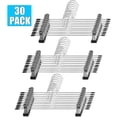 thumbnail image 1 of Retrocular 30 Pack Clothes Hangers Space Saving, 9-11" Non Slip Stainless Steel Metal Pants Skirt Hangers with Clips, 1 of 7