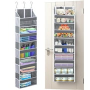 Retrocular 5 Tier Over the Door Shoe Racks Organizer with 10 Mesh Side Pockets, Hanging Closet Organizers and Storage