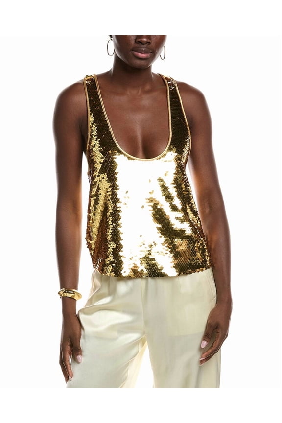 Retrofête womens  Mandy Sequin Top, m, Gold