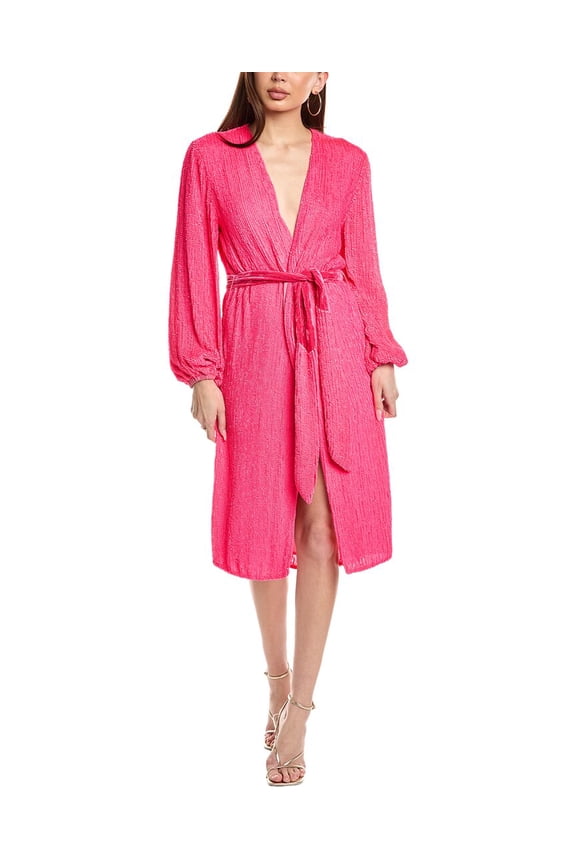 Retrofte womens  Sequin Wrap Dress, xs, Pink