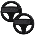 thumbnail image 1 of Retrofam 2 Pack Mario Kart Steering Wheel and Remote for Wii Game Console, Black, 1 of 5