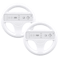 thumbnail image 1 of Retrofam 2 Pack Mario Kart Steering Wheel and Remote for Wii Game Console, White, 1 of 5