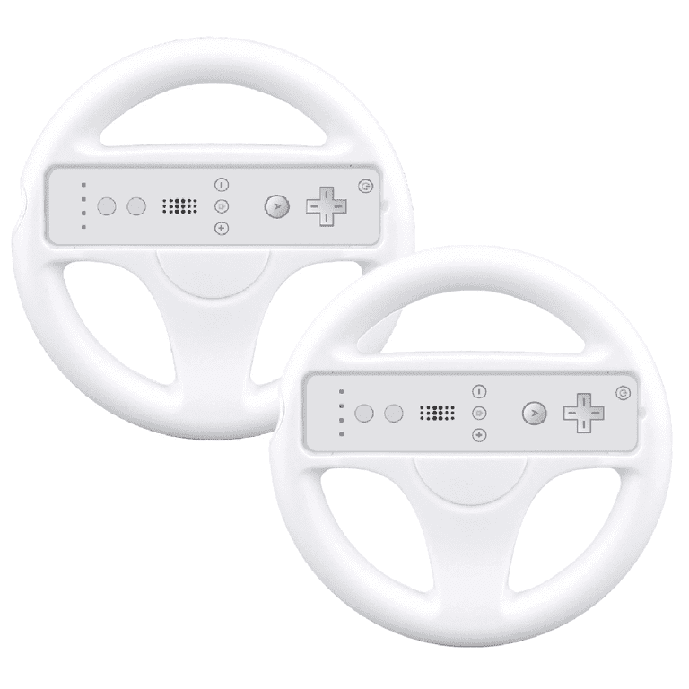 Retrofam 2 Pack Mario Kart Steering Wheel and Remote for Wii Game