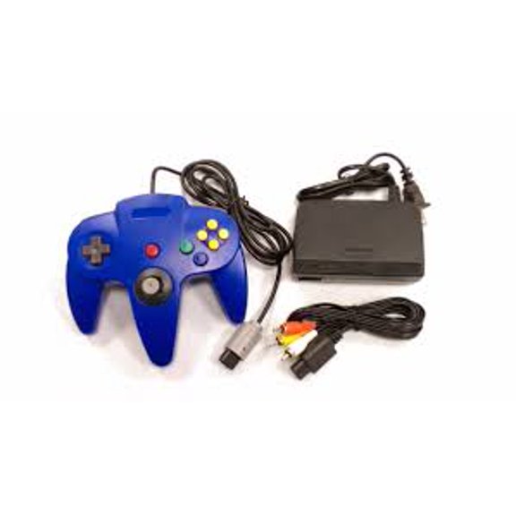 Retrofam Gamecube Revival Bundle: Blue Wired Classic Controller + AV Composite Cable Retro Gamepad for Nintendo Gamecube