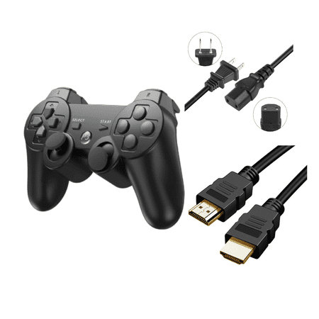 Retrofam Essential Kit for PS3: Wireless Bluetooth Controller, High-Speed HDMI Cable, and AC Power Cord Bundle - Compatible with PlayStation 3 Console