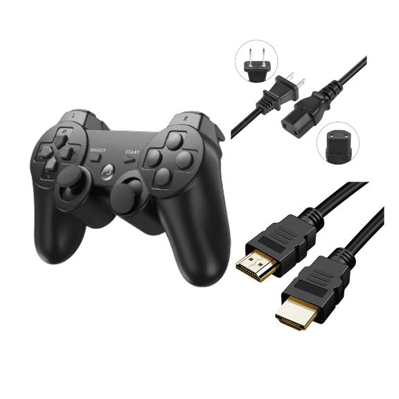 Retrofam Essential Kit for PS3: Wireless Bluetooth Controller, High-Speed HDMI Cable, and AC Power Cord Bundle - Compatible with PlayStation 3 Console