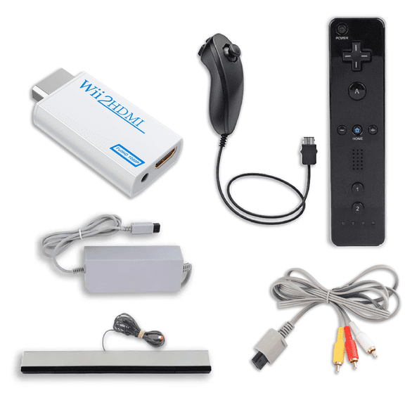 Retrofam Wii Accessories Bundle compatible with Nintendo Wii Console, Black