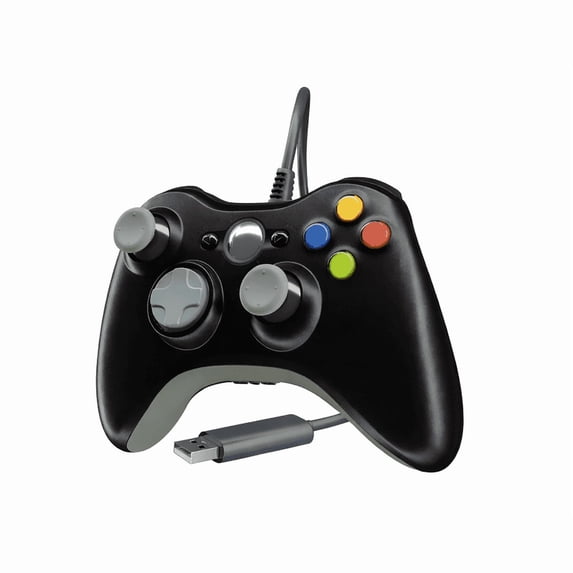 Retrofam Wired Game Controller - Compatible with Xbox 360 Game Console, Black