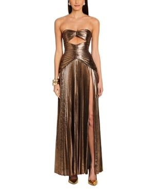 Retrofete METALLIC BRONZE Women's Mallory Metallic Pleated Gown, US X-Small  - Walmart.com